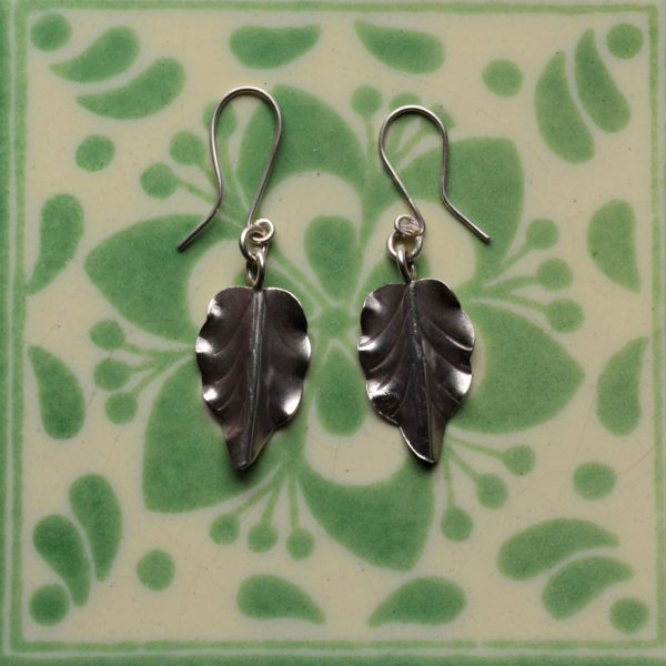 Oona Leaf Earrings, Leaf earrings, inspired by nature, Fair trade, Fairly Traded, Fairly Traded Earrings, Earrings, slow fashion, ethical fashion, boho fashion, unusual jewellery, silver, fine silver, silver earrings, elegant earrings, handmade earrings, handmade silver, handcrafted, stamped silver, oxidised silver, jewellery, jewelry, women, jewellery for women, ethical jewellery, hill tribe silver, Karen jewellery, Karen jewelery, boho chic, bohemian fashion, free spirit jewellery, accessories, Ethical, Ethically made, Ethical fashion, ethical jewelry, tribal, tribal earrings, ethnic jewellery, ethnic jewelry