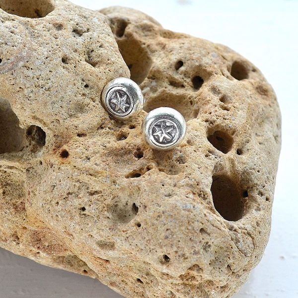 Fairly Traded Sylvan Stud Earrings, Stud earrings, studs, star studs, fairly traded, silver, fine silver, ethical, handmade, oxidised, stamped silver, slow fashion, ethical fashion, gifts for her, everyday wear, unusual earrings, handmade earrings, small earrings