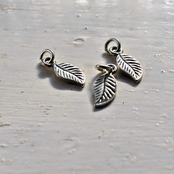 P110 Dakota Leaf Pendant. Leaf shaped fine silver pendant. small, handmade, inspired by nature. Fair Trade.