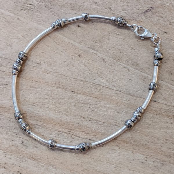Gloria Bracelet. Fidget bracelet with moving beads. Fair Trade and Handmade Silver