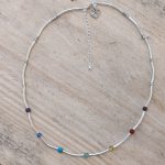 Silver Chakra Necklace. Gemstones and silver beads. Fair Trade and Handmade
