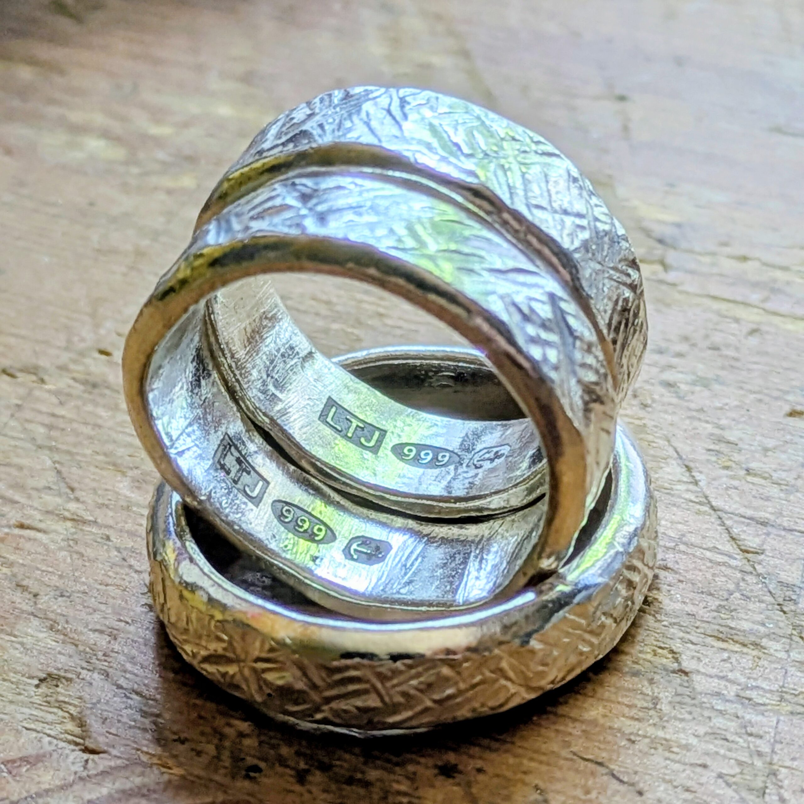 B006r Boop Ring - Chunky statement ring suitable for men/unisex. Created in Cheshire from recylced silver and has a textured finish.